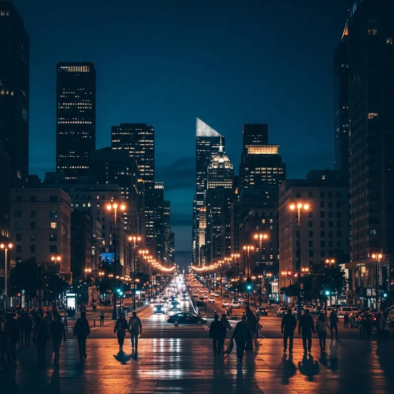 City Lights: A Nighttime Urban Experience