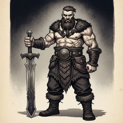 Powerful Barbarian Warrior | Gothic Art Style