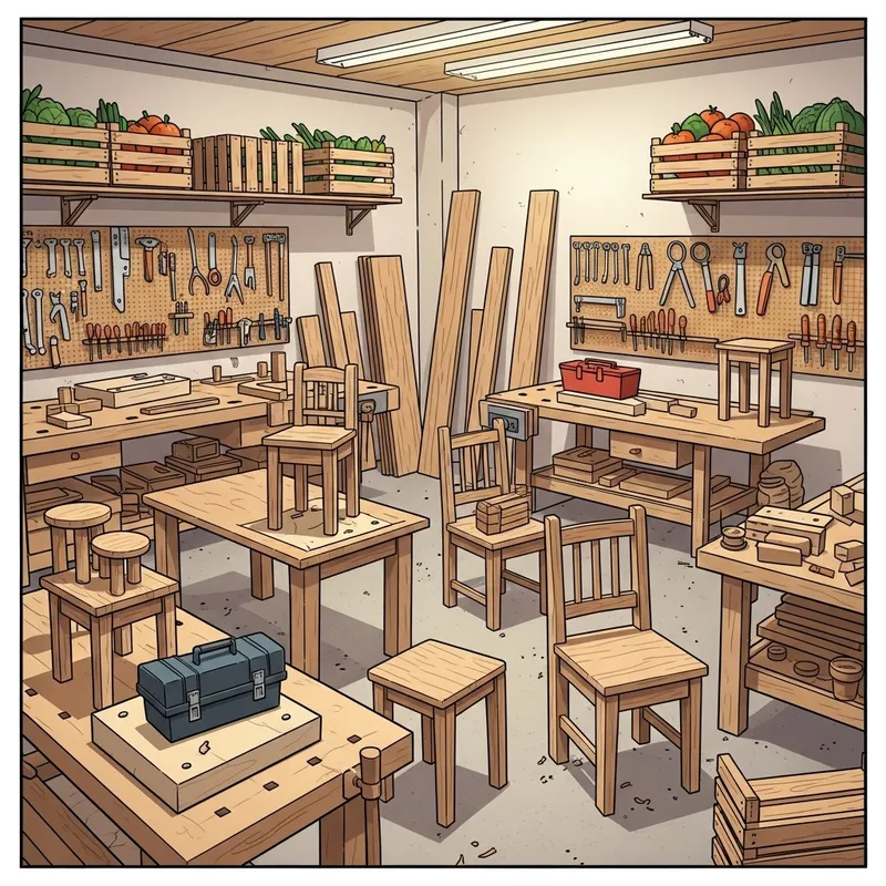 Vegetable Storage Transformation into Comic Book Carpenter's Workshop Vegetable Storage Transformation into Comic Book Carpenter's Workshop