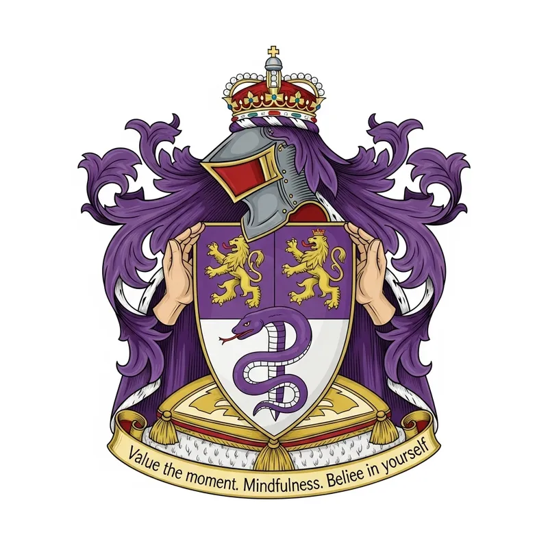 Elegant Family Coat of Arms - Serpent & Lion Symbolism