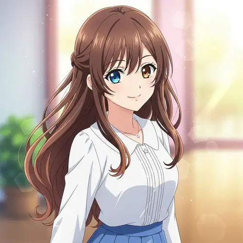 Charming Anime Girl with Heterochromia