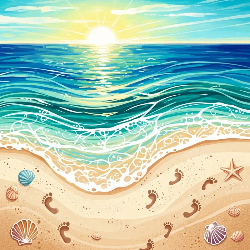 Tranquil Beach Abstract | Serene Waves Art Tranquil Beach Abstract | Serene Waves Art