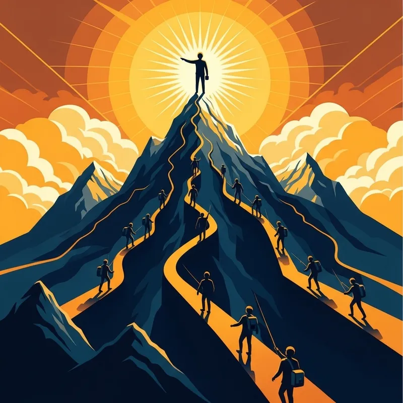 Abstract Leadership Scene - Visionary Guidance Art