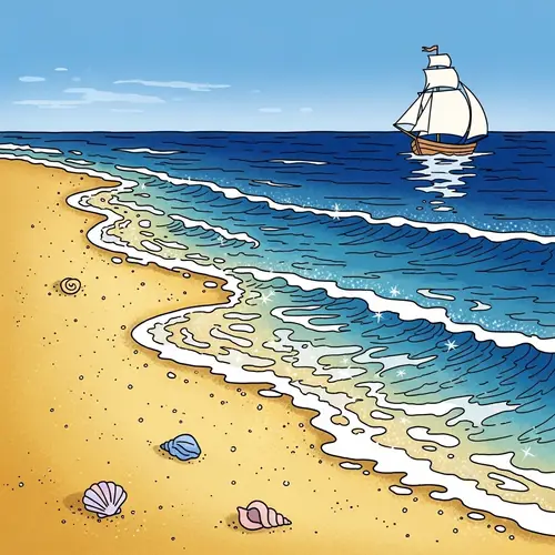 Calming Seascape: Classic Fairytale Beach