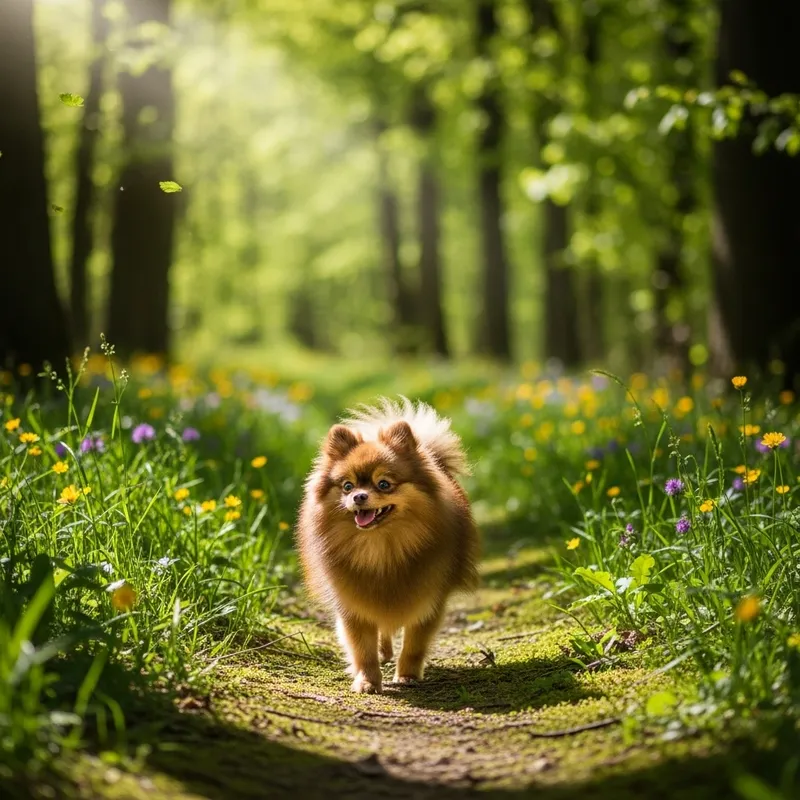 Adorable Dog Enjoying Nature in the Forest
