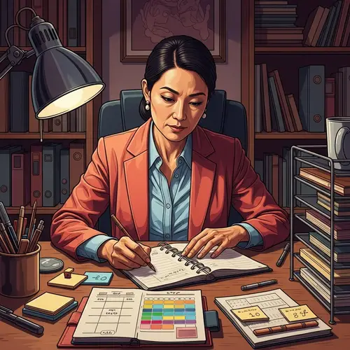 Meticulous Asian Woman Portraying Intense Concentration in Contemporary Realism