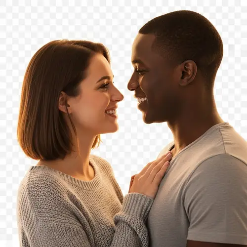 Loving Mixed Race Couple | Peaceful & Warm Affection