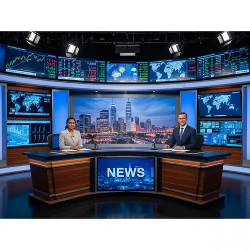 Professional News Broadcast Studio Setup