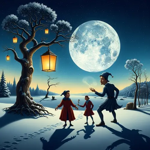 Surreal Winter Solstice Scene | 19th Century Surrealist Art Style