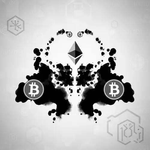 Cryptocurrency Symbols in Rorschach Inkblot | Digital Finance Art