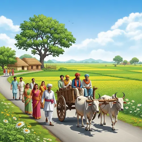 Traditional Indian Gyan Safari: Rural Landscape Journey