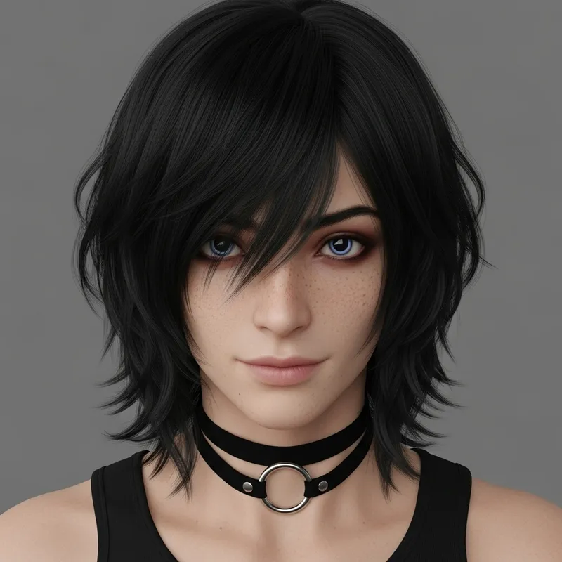 Androgynous Individual with Unique Features Androgynous Individual with Unique Features