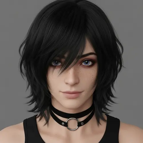 Androgynous Individual with Unique Features