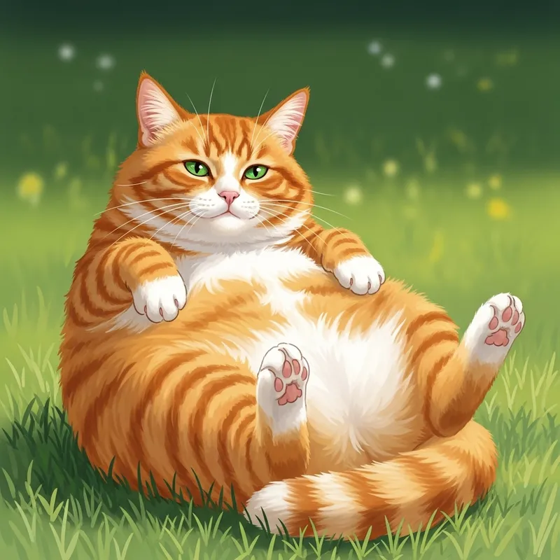 Fluffy Orange Cat with Playful Expression