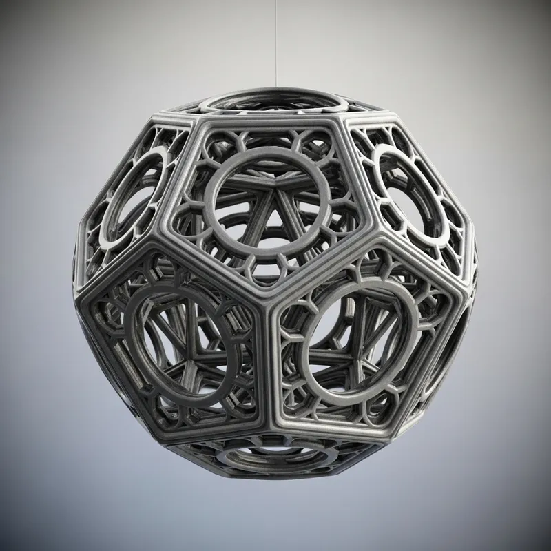 Polyhedron Drawing Example - Intricate Geometric Shape