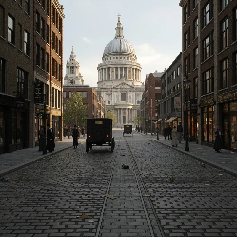 Victorian London: Cobblestone Streets and St. Paul's Victorian London: Cobblestone Streets and St. Paul's