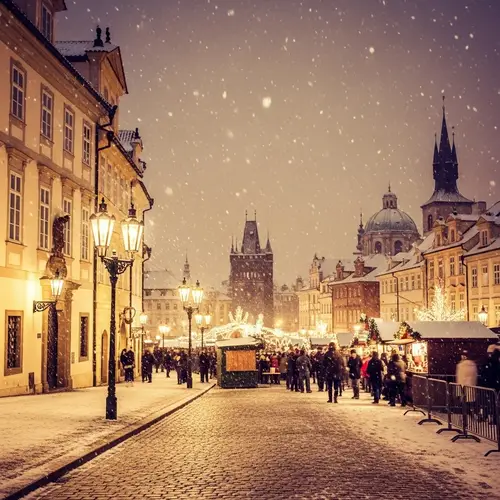 Winter Evening in Prague: Vintage Charm and Christmas Magic