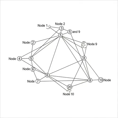 Node-Link Visualization of Undirected Graph with 10 Nodes