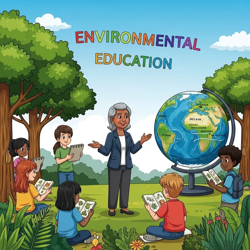 Colorful Environmental Education: Explore in Lush Green Forest