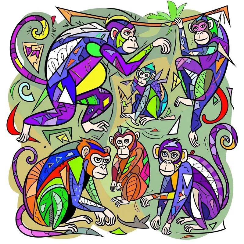 Monkeys with Abstract and Exaggerated Traits
