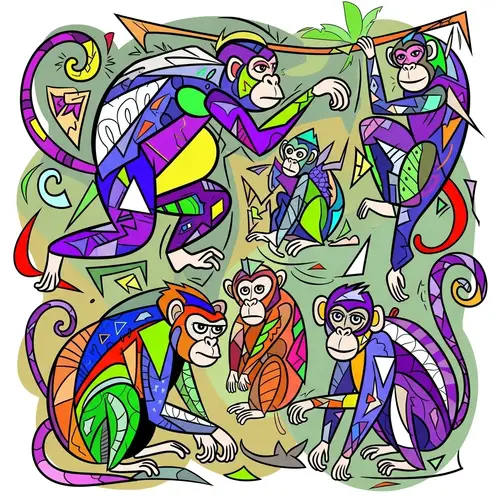 Abstract Monkeys | Unique Representation with Exaggerated Traits