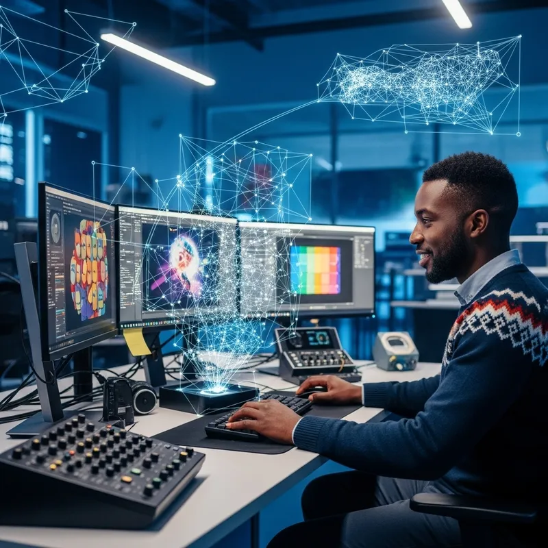 Portrait of Hardworking Black Employee at Digital Design Lab