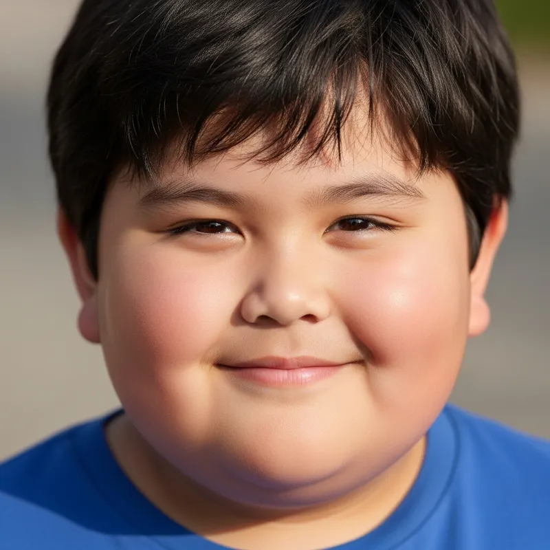 Adorable Asian Boy with Round Face, Chubby Cheeks & Charming Smile