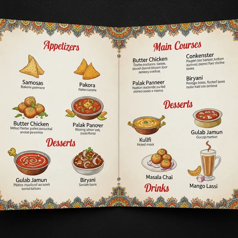 Indian Restaurant Menu - Authentic Flavors and Recipes