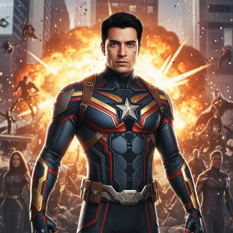 Ramah Kamil in Epic Superhero Battle Illustration