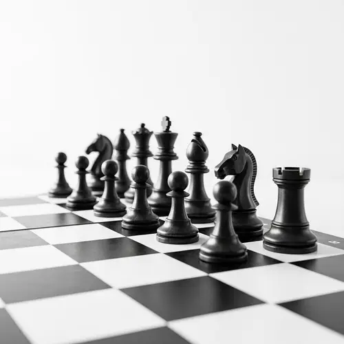 Minimalistic Chess Game Set Up - Simple, Abstraction, Understatement