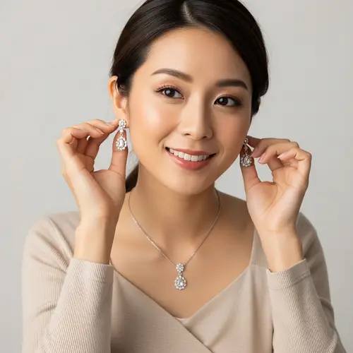 Elegant Asian Woman Getting Ready for Romantic Date