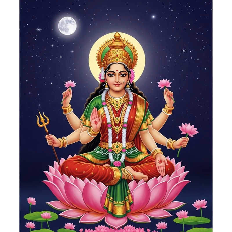 Majestic Hindu Goddess in Traditional Sari Majestic Hindu Goddess in Traditional Sari