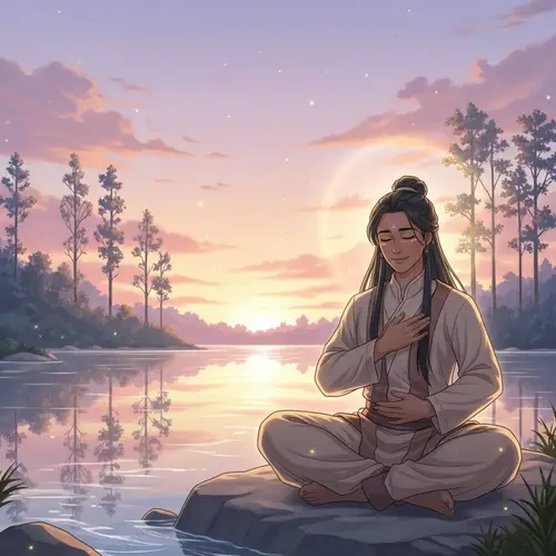 Tranquil Meditative Illustration of Inner Peace