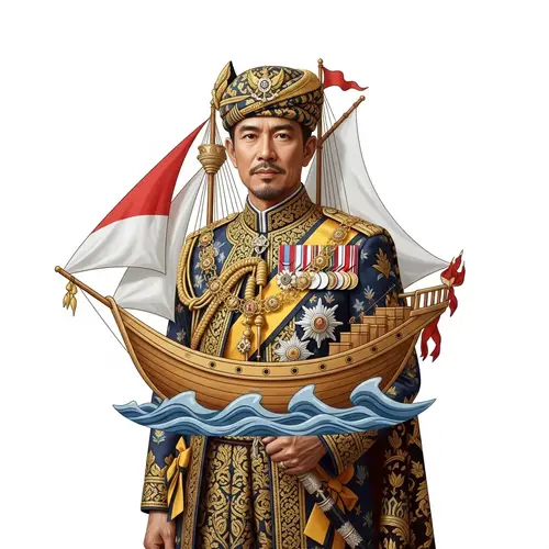 Regal Portrait of Kingdom's Silver Jubilee Celebrating Figure