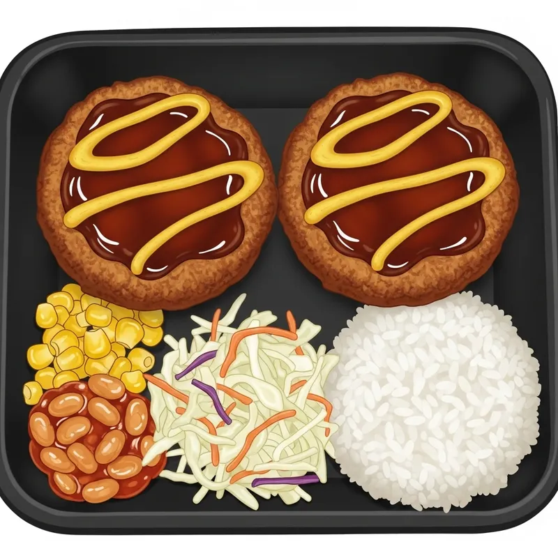 Hand-Drawn Cartoonish Presentation of Burger Patties