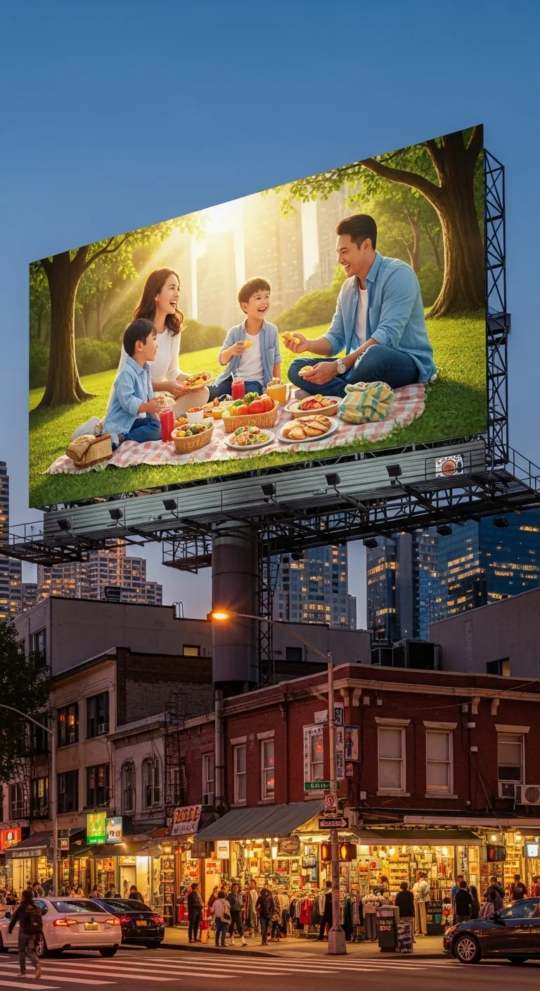 Vibrant Urban Billboard: Enjoy Life’s Simple Pleasures