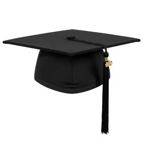 Black Square Academic Cap with Tassel for University Graduates
