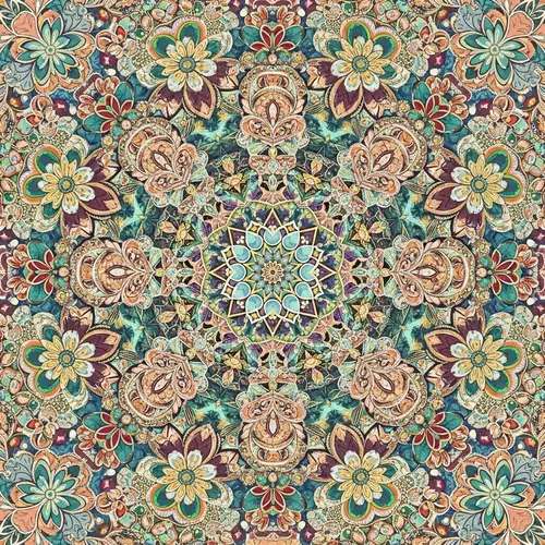 Intricately Designed Mandala with Imaginative Florals