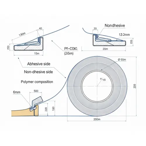 Detailed Blueprint of Adhesive Tape - Metrics, Composition & Aesthetic