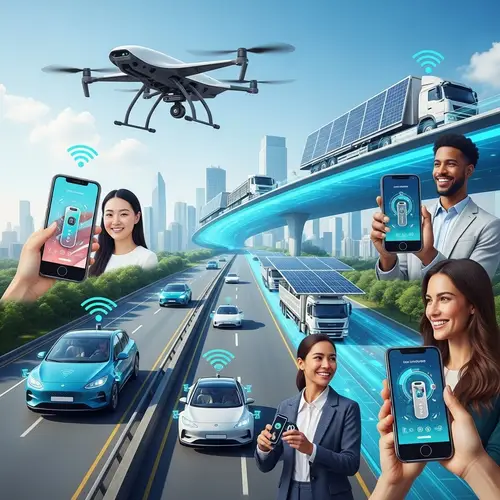 Futuristic Digital Mobility | Drones, Electric Cars, Smartphone Tech