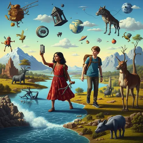 Surreal Adventure of Young Girl & Boy: Dream Exploration