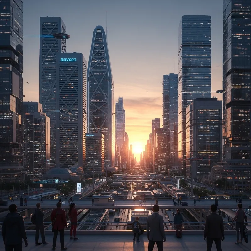 Sunset Cityscape in Futuristic Architecture | Urban Skylines