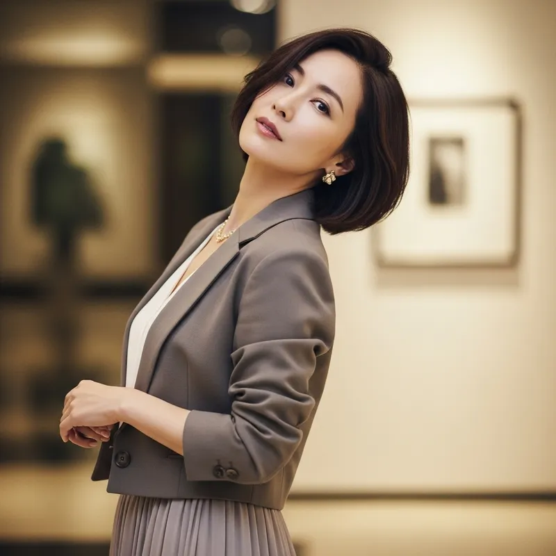 Elegant Bobbed Hair Beauty Resembling Kiko Mizuhara