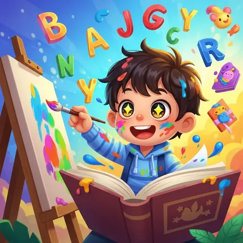 Passionate Child Cartoon Drawing | Enthusiastic Kid Illustration