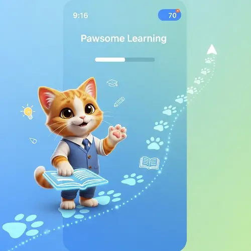 Friendly Educational Cat Trainer for Smartphone App