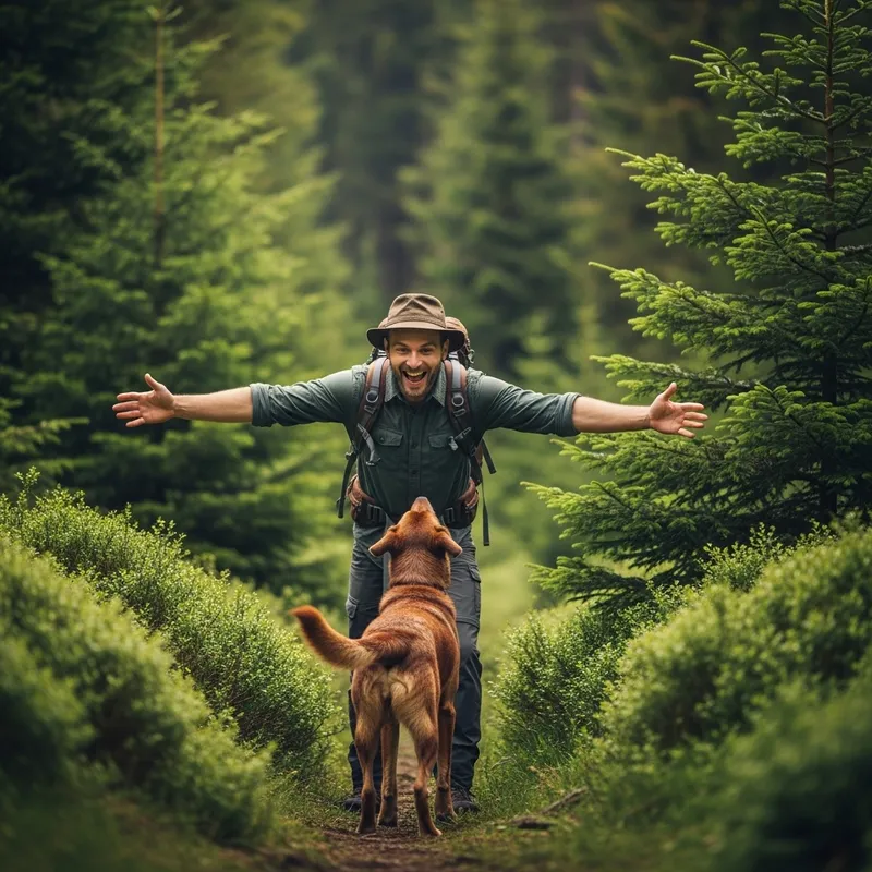 Man Finds Lost Dog in Forest Man Finds Lost Dog in Forest