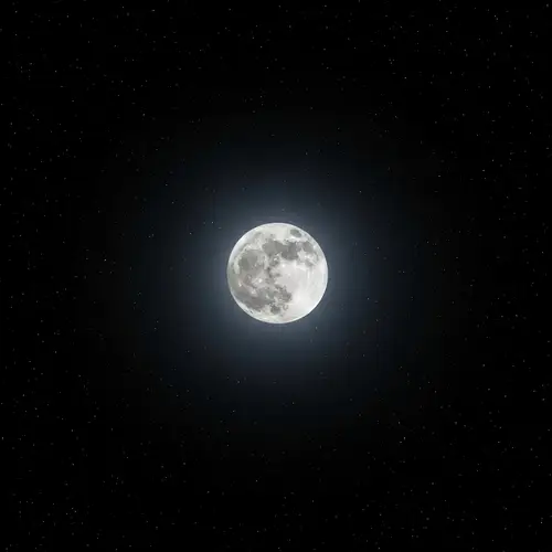 Graceful Moon in Serene Night Sky | Mesmerizing Stars