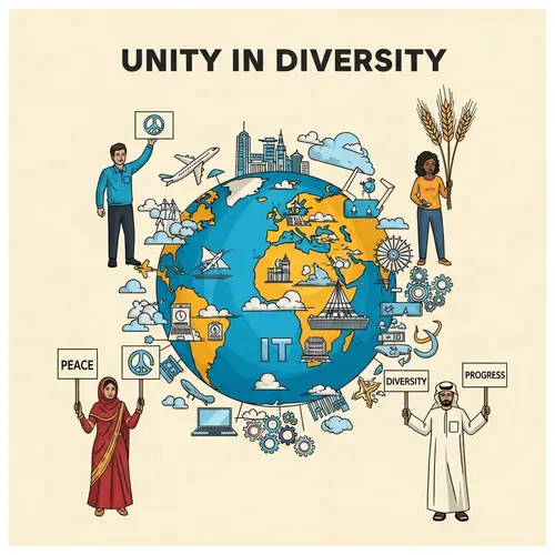 Globalization Poster: Unity in Diversity - Vibrant Design