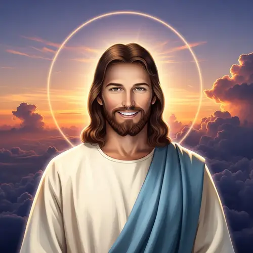 Serene Depiction of Jesus Christ with Heartwarming Smile