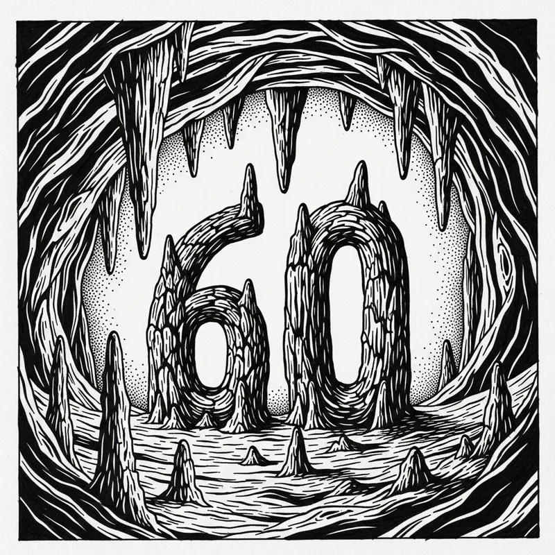 Stalagmite '60' Formation: Natural Cave Artistry